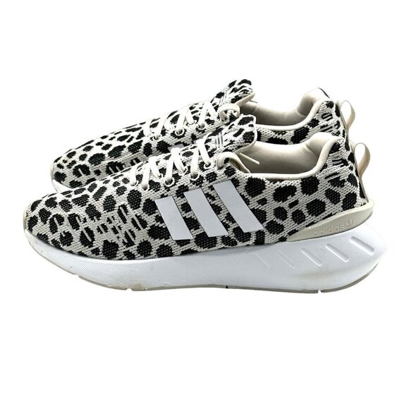 adidas Other - Adidas Swift Run 22 White & Black Animal Print Fashion Sneakers Girls Size 6